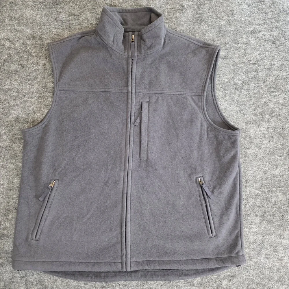 Duluth Trading Co Vest Mens Size XL‎ Gray Full Zip Pockets Outdoors Fleece